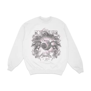 EYE BAT WHITE CREWNECK-Polyphia Sweatshirts